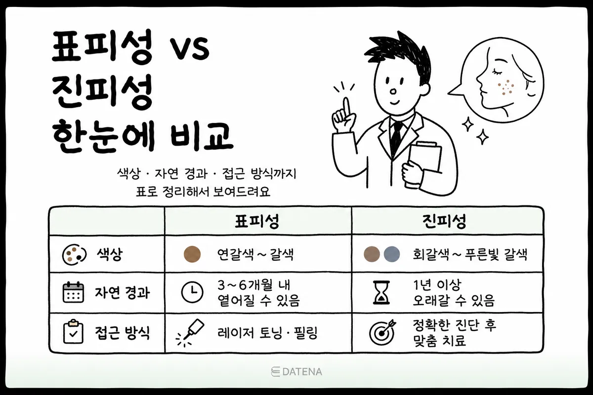 表皮型色素沉着和真皮型色素沉着,在颜色、持续时间和治疗方法上都有差别。需要先确认目前的皮肤状态,再选择合适的治疗。